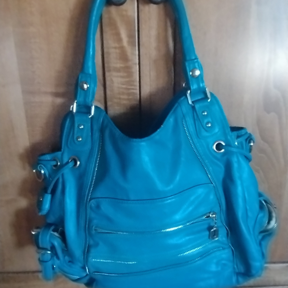Turquoise array large shoulder purse - Picture 2 of 11
